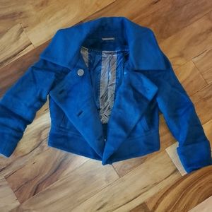 DVF Coat Jacket Blue 4 Wool Alpaca